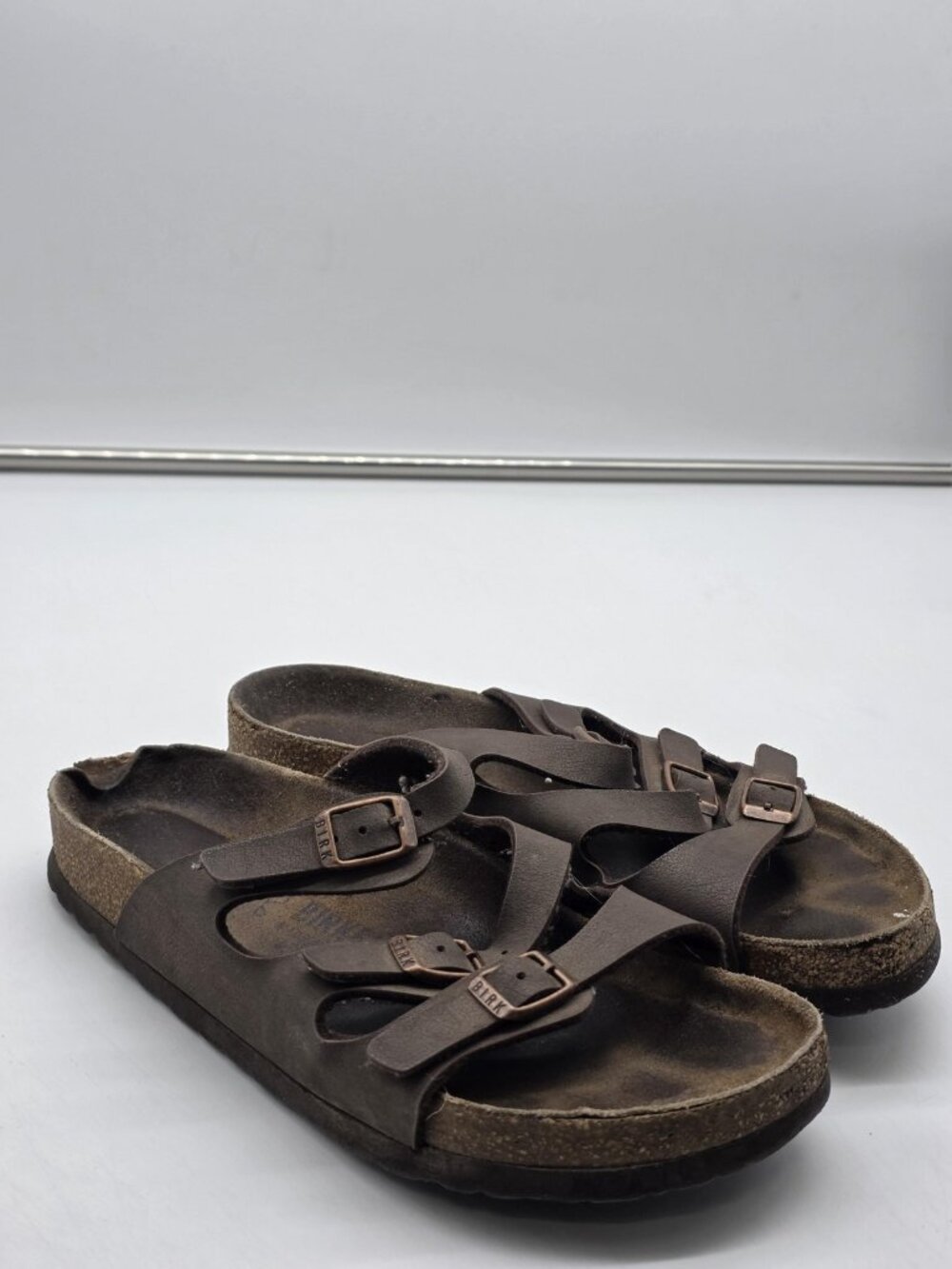 Birkenstock Florida Sandals Shoes Womens Size 7 Brown Triple Strap Slide Comfort